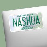 Nashua New Hampshire License Plate Decal on Laptop