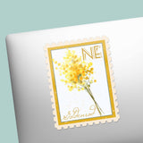 Nebraska State Flower Goldenrod Sticker- NE Vintage Stamp Decal