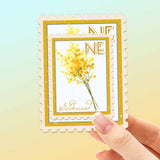 Nebraska State Flower Goldenrod Sticker- NE Vintage Stamp Decal
