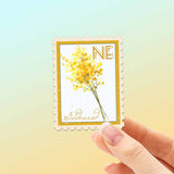 Nebraska State Flower Goldenrod Sticker- NE Vintage Stamp Decal