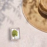 Nebraska State Tree Eastern Cottonwood Sticker - NE Vintage Stamp Decal