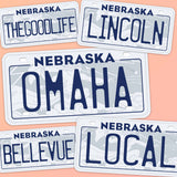 Nebraska License Plate Bumper Stickers - Choose Your NE City or Phrase Decal