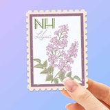 New Hampshire State Flower Lilac Sticker - NH Vintage Stamp Decal