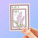 New Hampshire State Flower Lilac Sticker - NH Vintage Stamp Decal