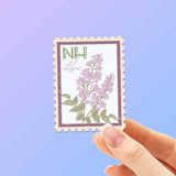 New Hampshire State Flower Lilac Sticker - NH Vintage Stamp Decal
