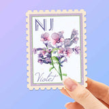 New Jersey State Flower Violet Sticker - NJ Vintage Stamp Decal