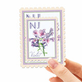 New Jersey State Flower Violet Sticker - NJ Vintage Stamp Decal