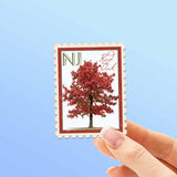 New Jersey State Tree Red Oak Sticker - NJ Vintage Stamp Decal