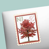 New Jersey State Tree Red Oak Sticker - NJ Vintage Stamp Decal