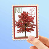 New Jersey State Tree Red Oak Sticker - NJ Vintage Stamp Decal