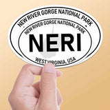 New River Gorge National Park White Oval Bumper Sticker