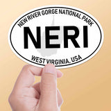New River Gorge National Park White Oval Bumper Sticker
