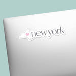 Cute Heart New York Sticker on Laptop