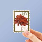 New York State Tree Sugar Maple Sticker - NY Vintage Stamp Decal