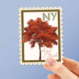 New York State Tree Sugar Maple Sticker - NY Vintage Stamp Decal