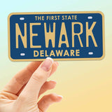Delaware License Plate Bumper Stickers - Choose Your City or Phrase