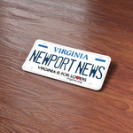 Newport News Virginia Sticker on Wood Desk in Office