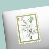North Carolina State Flower Dogwood Sticker - NC Vintage Stamp Decal