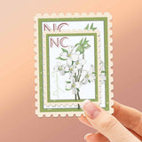 North Carolina State Flower Dogwood Sticker - NC Vintage Stamp Decal
