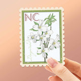 North Carolina State Flower Dogwood Sticker - NC Vintage Stamp Decal