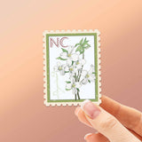 North Carolina State Flower Dogwood Sticker - NC Vintage Stamp Decal