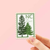 North Carolina State Tree Pine Sticker - NC Vintage Stamp Decal