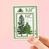 North Carolina State Tree Pine Sticker - NC Vintage Stamp Decal