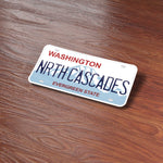 North Cascades Washington Sticker on WA License Plate