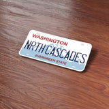 North Cascades Washington Sticker on WA License Plate