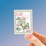 North Dakota State Flower Prairie Rose Sticker - ND Vintage Stamp Decal