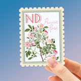 North Dakota State Flower Prairie Rose Sticker - ND Vintage Stamp Decal