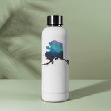 Cool Night Sky Alaska Northern Lights Sticker on Water Bottle