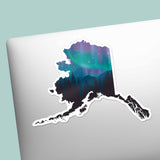 Cool Night Sky Alaska Northern Lights Sticker on Laptop