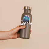 Cool Night Sky Alaska Northern Lights Decal on Water Bottle