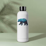 Northern Lights Bear Sticker on Water Bottle