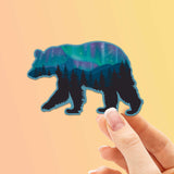 Northern Lights Bear Sticker Small