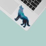 Northern Lights Wolf Sticker - Cool Aurora Decals