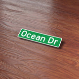 Ocean Drive Miami Sticker - Florida Street Sign Decals