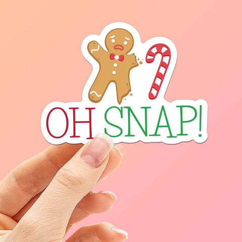 Oh Snap Gingerbread Man Christmas Sticker