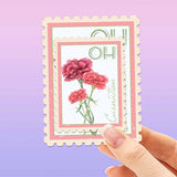 Ohio State Flower Carnation Sticker - OH Vintage Stamp Decal