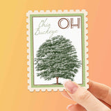 Ohio State Tree Buckeye Sticker - OH Vintage Stamp Decal