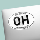 Ohio White Oval Sticker  on Laptop