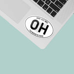Ohio White Oval Decal on Laptop
