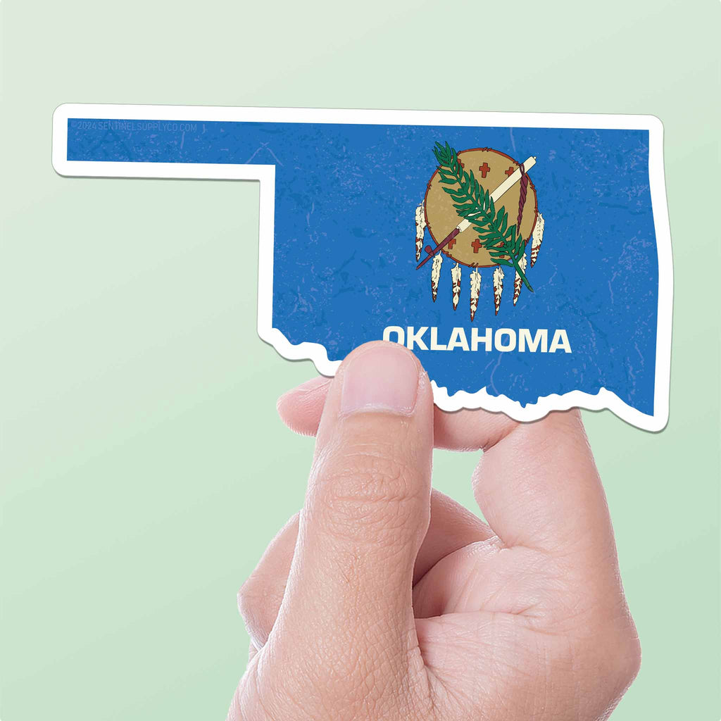 Oklahoma State Flag Sticker - Explore The Sooner State Decal, Cool OK ...