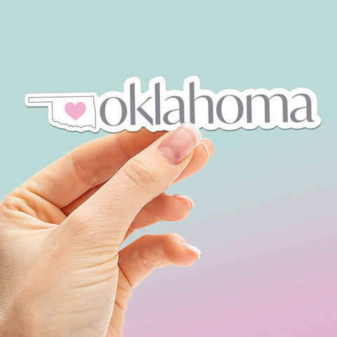 Oklahoma Heart Sticker - Cute OK Decals