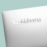 Pink Heart Oklahoma Sticker on Laptop