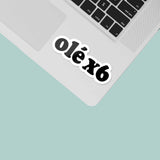 Olé x6 Soccer Sticker - Sports Chant Decal for Water Bottle