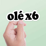 Olé x6 Soccer Sticker - Sports Chant Decal for Water Bottle