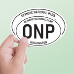 Set of 2 Olympic National Park White Oval Bumper Sticker, Washington Decal for Hydroflask Water Bottle & Laptop, Pacific Northwest Gift