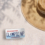 Olympic National Park Bumper Sticker Outdoors on Beach Blanket